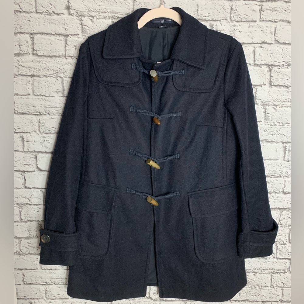 27. Gap Women’s Black Toggle Wool  Blend Winter Coat Size Small Casual